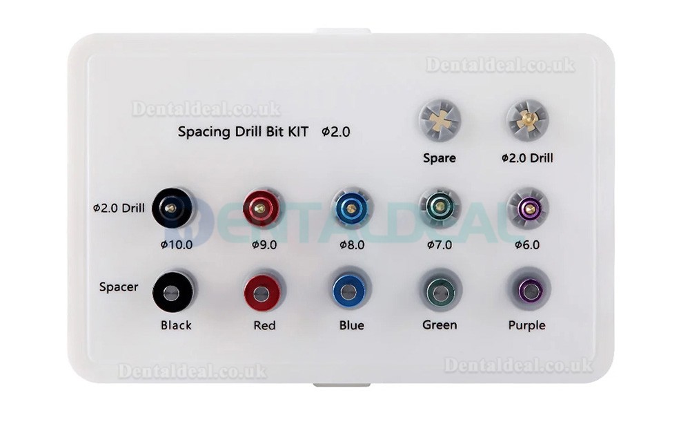 Dental Implant Drill Guide Positioning Kit with Spacing Drill Bits and Sterilization Box